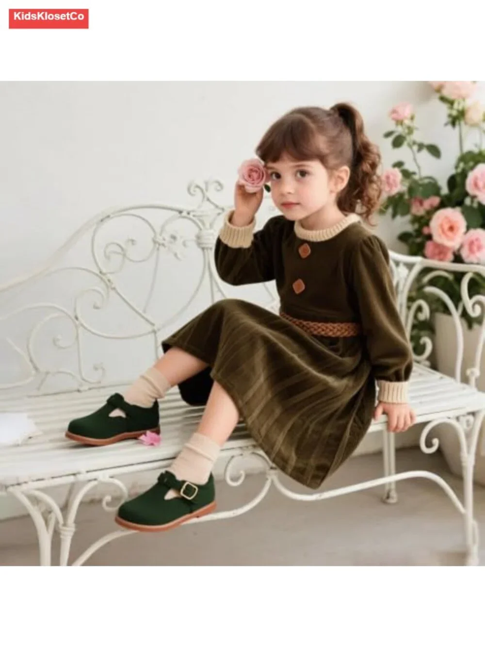 Girls T-Strap Mary Jane Oxfords Felt Upper Hook-and-Loop Non-Slip School Shoes